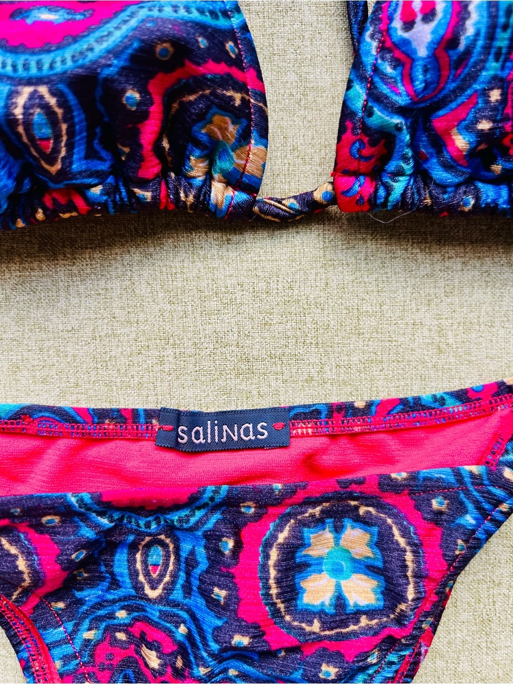 Salinas Vibrant Paisley Bikini in Pink & Blue - Picture 2 of 7